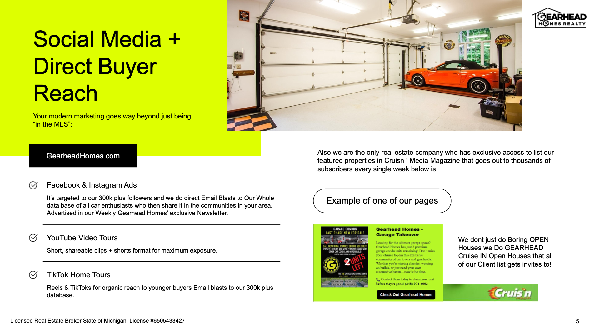 Professional photography for your big garage home sale
